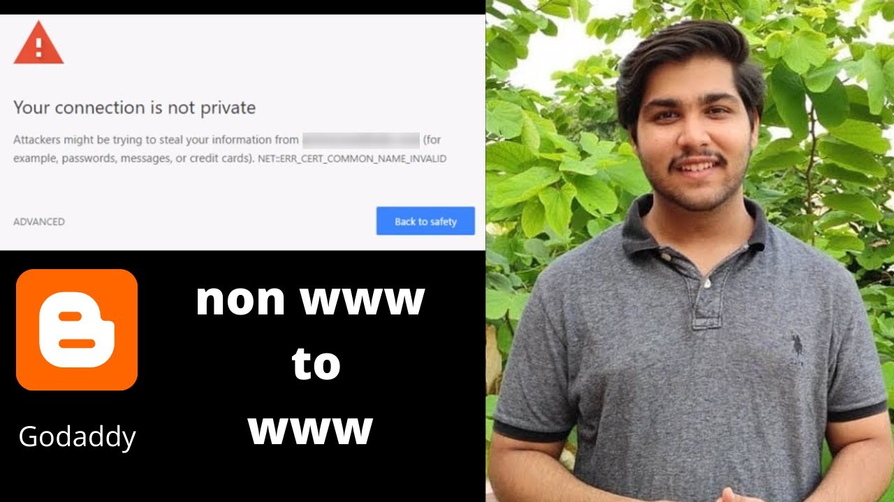 Redirect non www to www Quick Fix Blogger | domain redirection to www with https | Godaddy Blogger