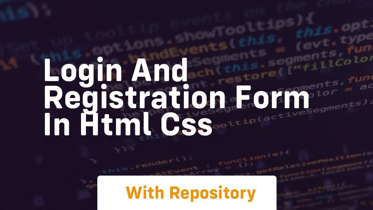Login and registration form in html css - YouTube