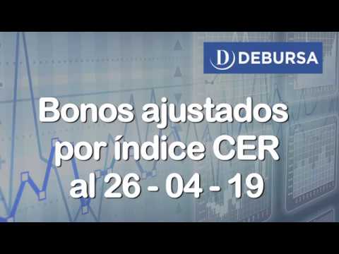 invertir en bolsa de valores Bonos argentios en pesos ajustados por índice CER (inflación) al 26 de abril 2019