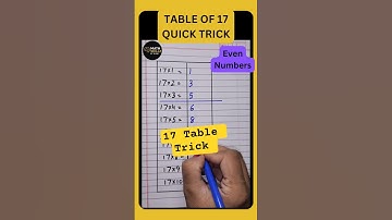 ✨Table of 17 Trick 🔥|  17 Times Table #shorts #maths #mathstricks #tables #shortsfeed