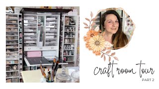 Craft Room Tour Part 2 | Ideas for Organizing Paper Crafting, Mixed Media, Cardmaking Supplies