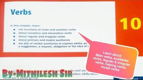 Class-6, English Grammar// Ch-10 "Verbs" including solved exercises, By- Mithilesh Sir