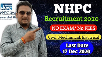 NHPC Recruitment Training 2020 | BE/B-Tech/Diploma | No Fee | Apprenticeship | Latest Jobs 2020