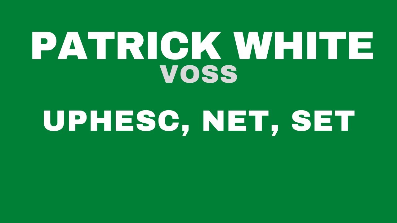 Voss by Patrick White for NTA NET SET UPHESC