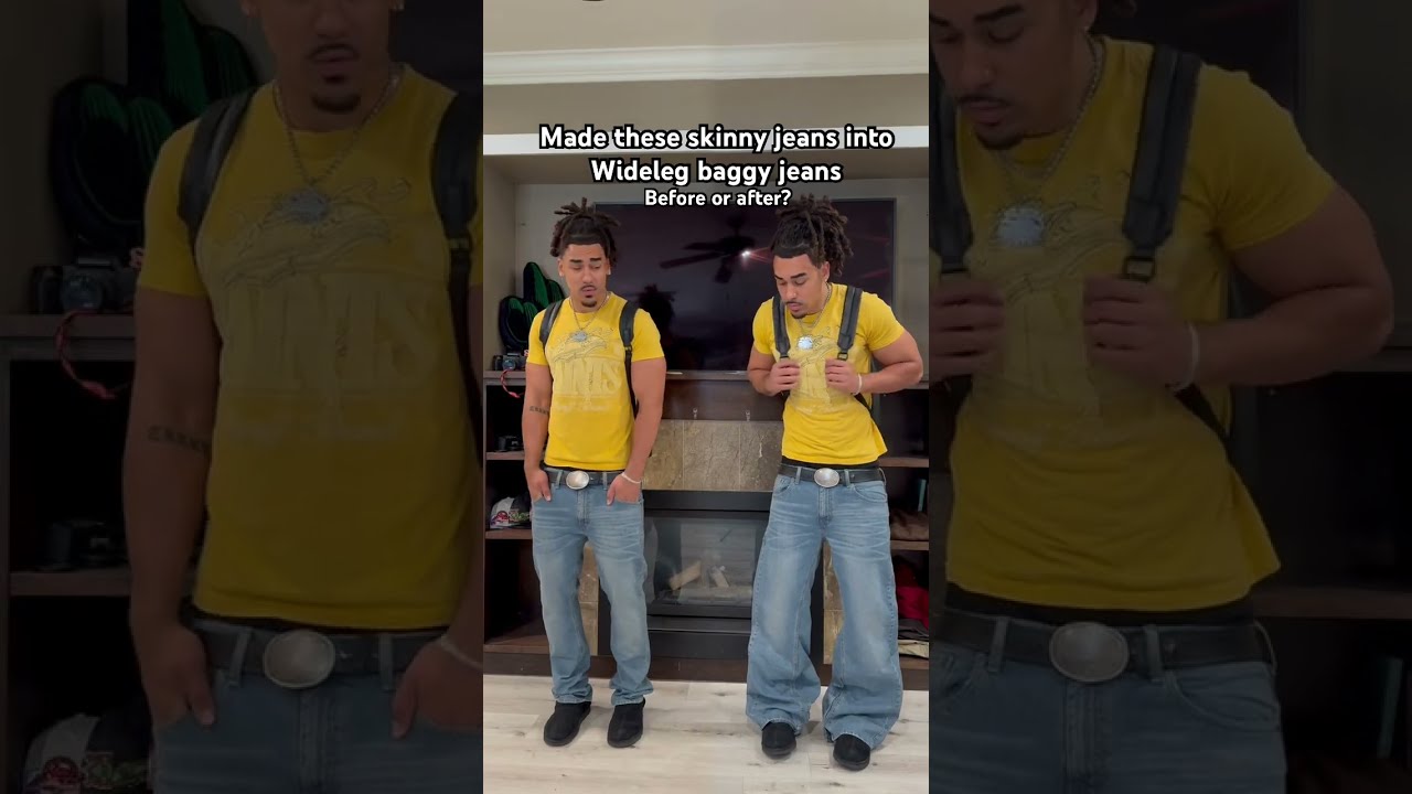 Making My Skinny Jeans Into Wideleg Baggy Before Vs After Baggyjeans Howto Fashion