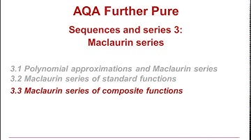 AQA Further Pure: Sequences & series 3-3