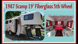 1987 Scamp 19 Fiberglass 5th Wheel Trailer Tour