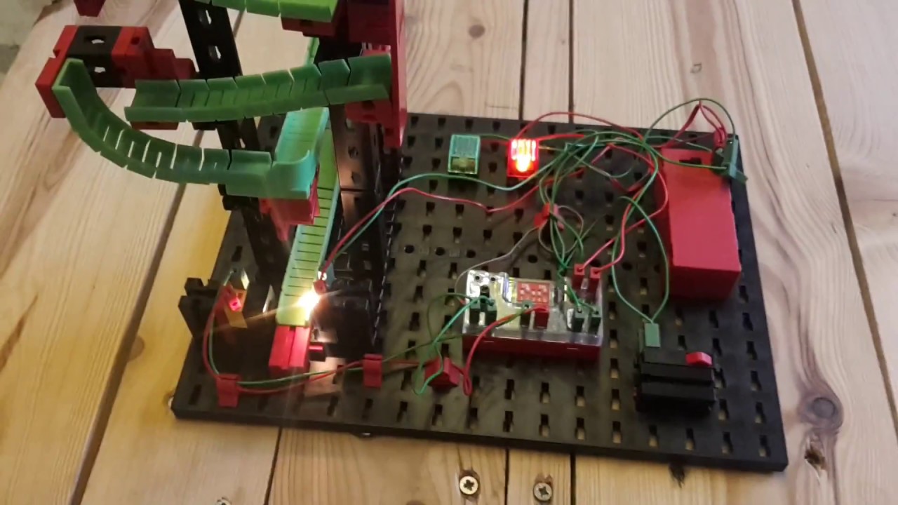 Fischertechnik eigene ideen mit Kugelbahn - YouTube