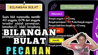 BILANGANSuatu klub matematika memiliki 40 anggota. 60% dari anggota tersebut adalah perempuan. kem