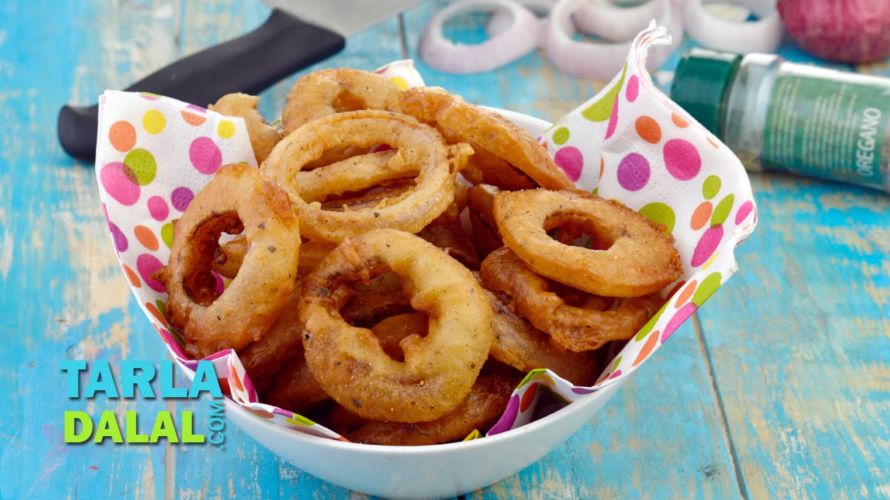Onion Rings/ How to Make Crispy Onion Rings/ Restaurant Style by Tarla Dalal