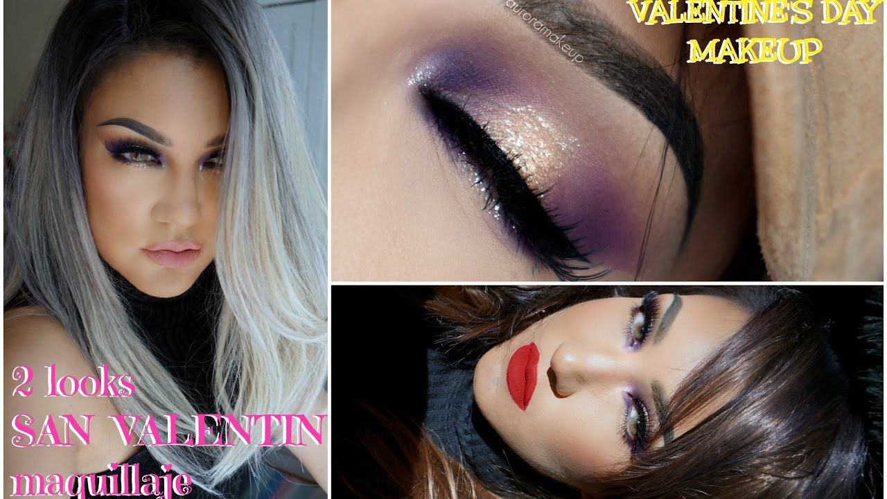 2 looks Maquillaje SAN VALENTIN / Valentine's Day Makeup tutorial | auroramakeup