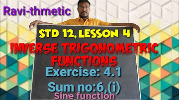 Std-12||Inverse Trigonometric Functions|| Sine function||Exercise 4.1/Sum no: 6,(i)