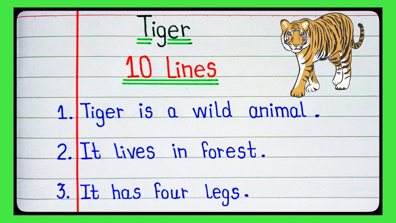 10 Lines Essay On Tiger In English l Essay On Tiger l International Tiger Day Essay l Tiger Essay l 