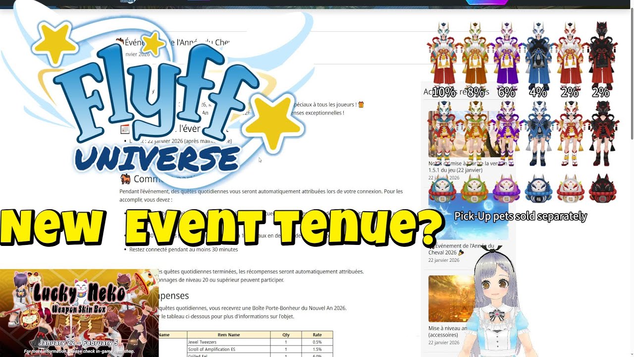 Let's play [FLYFF UNIVERSE] TENUE GRATUITE COUPON ET EVENTS !!