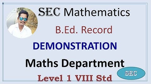 B.Ed Records -- Demonstration Record -- English (Maths Department) -- Level 1