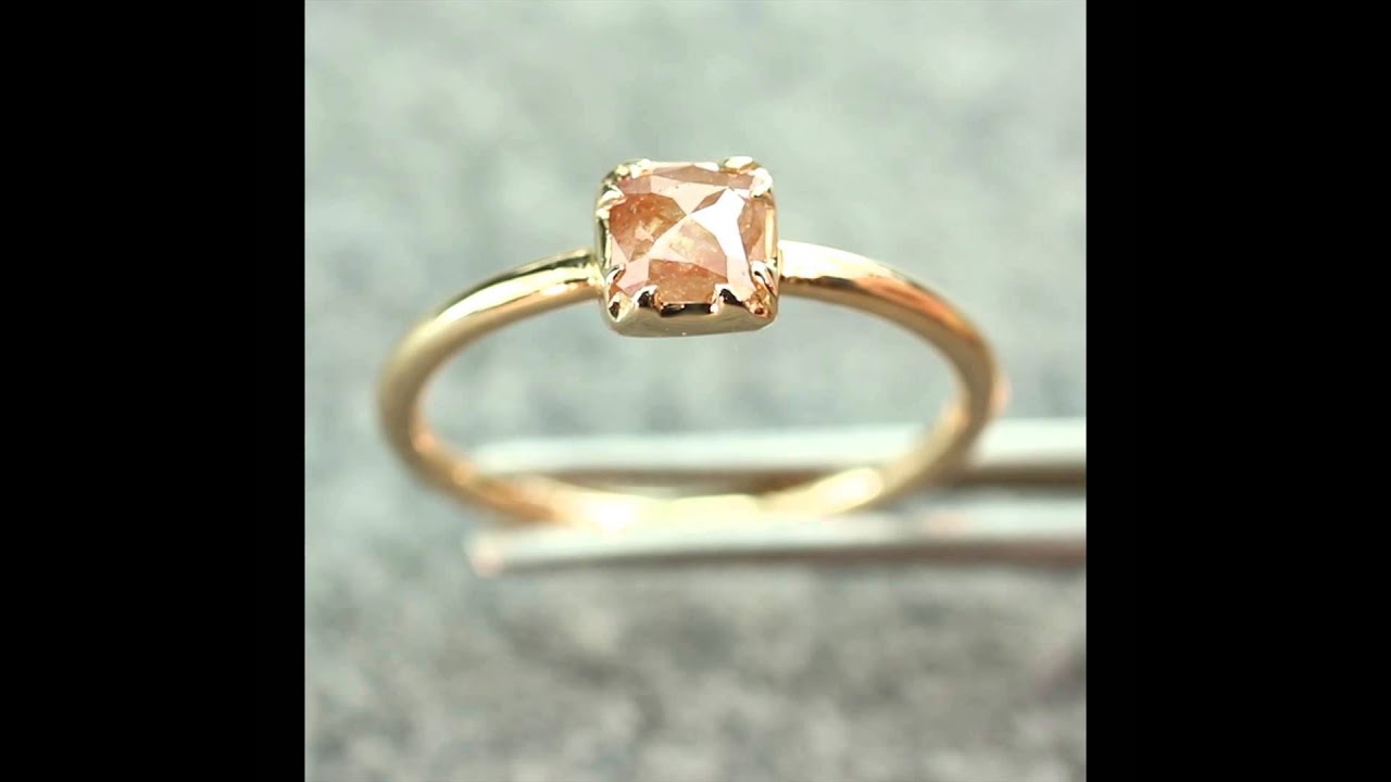.53 Carat Warm Peach Diamond Ring in Yellow Gold - YouTube