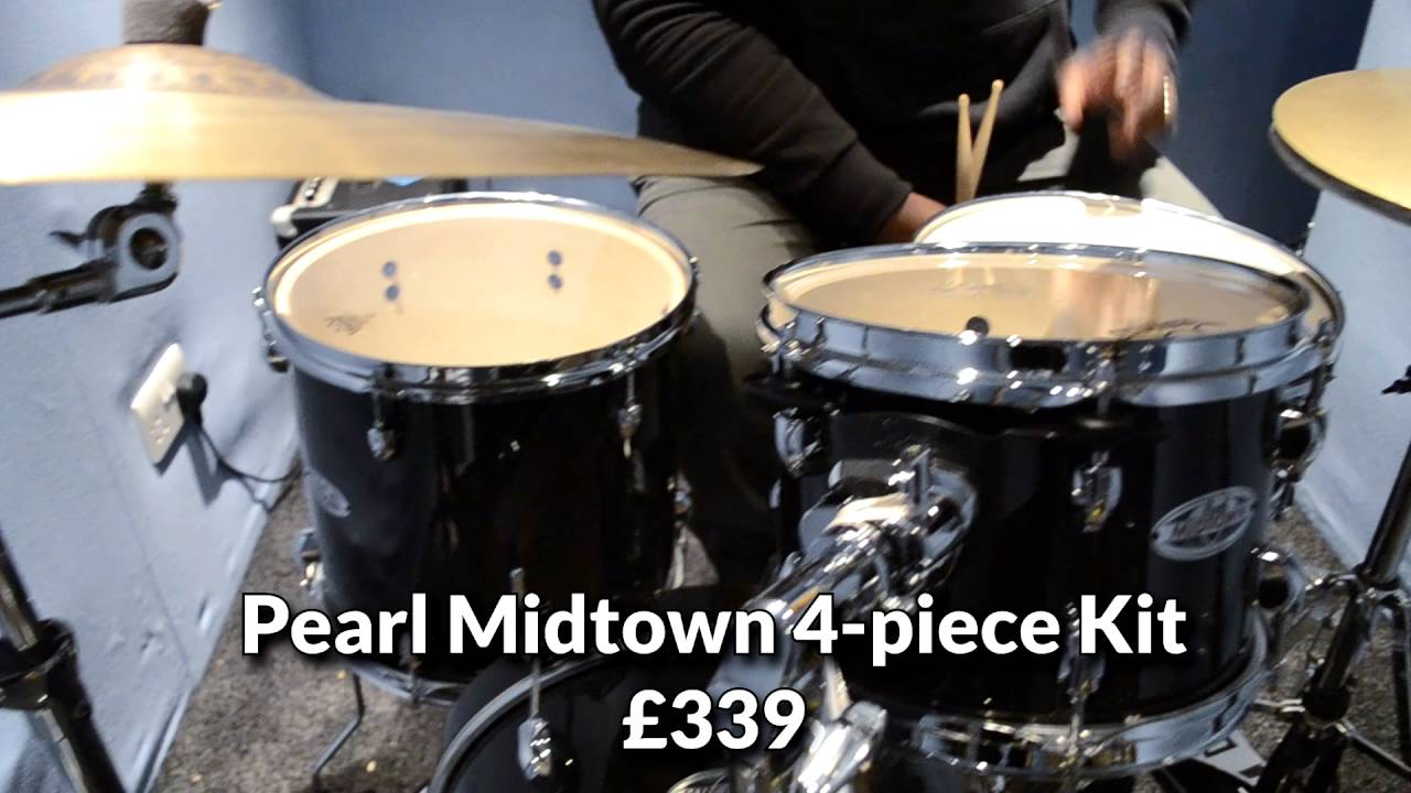 Pearl Midtown 4 Piece Shell Pack in Black Gold Sparkle on Kwesi's Corner