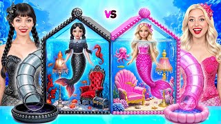 Домики Одного Цвета Челлендж | Барби vs Уэнсдей Русалки от Super Hyper DO