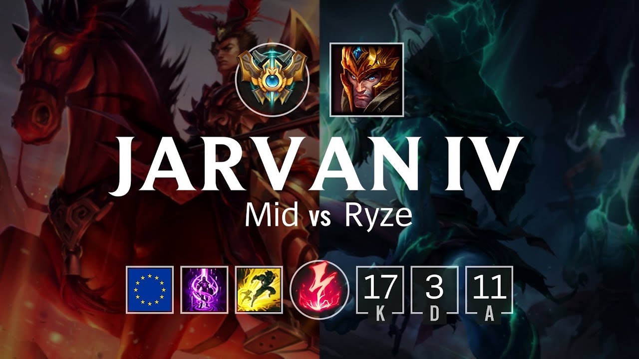 Jarvan IV Mid vs Ryze - EUW Challenger Patch 8.9