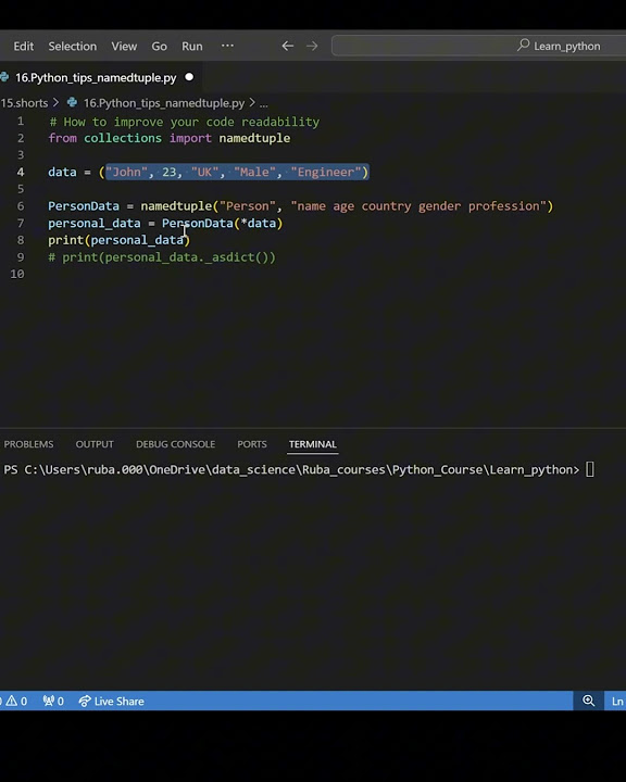 Python Tips: Improve your code readability using "namedtuple" function ...