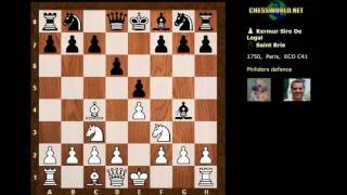 Chess Opening Traps #15 - Legal's Trap - 1750 : Kermur Sire De Legal vs Saint Brie Notable game