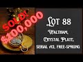 Sale of the Waltham Crystal Plate serial #12, free-sprung, for $100,000 by Jones &amp; Horan 2022!!!