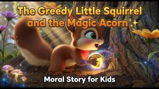 The Greedy Little Squirrel and the Magic Acorn ✨ | Moral Story for Kids