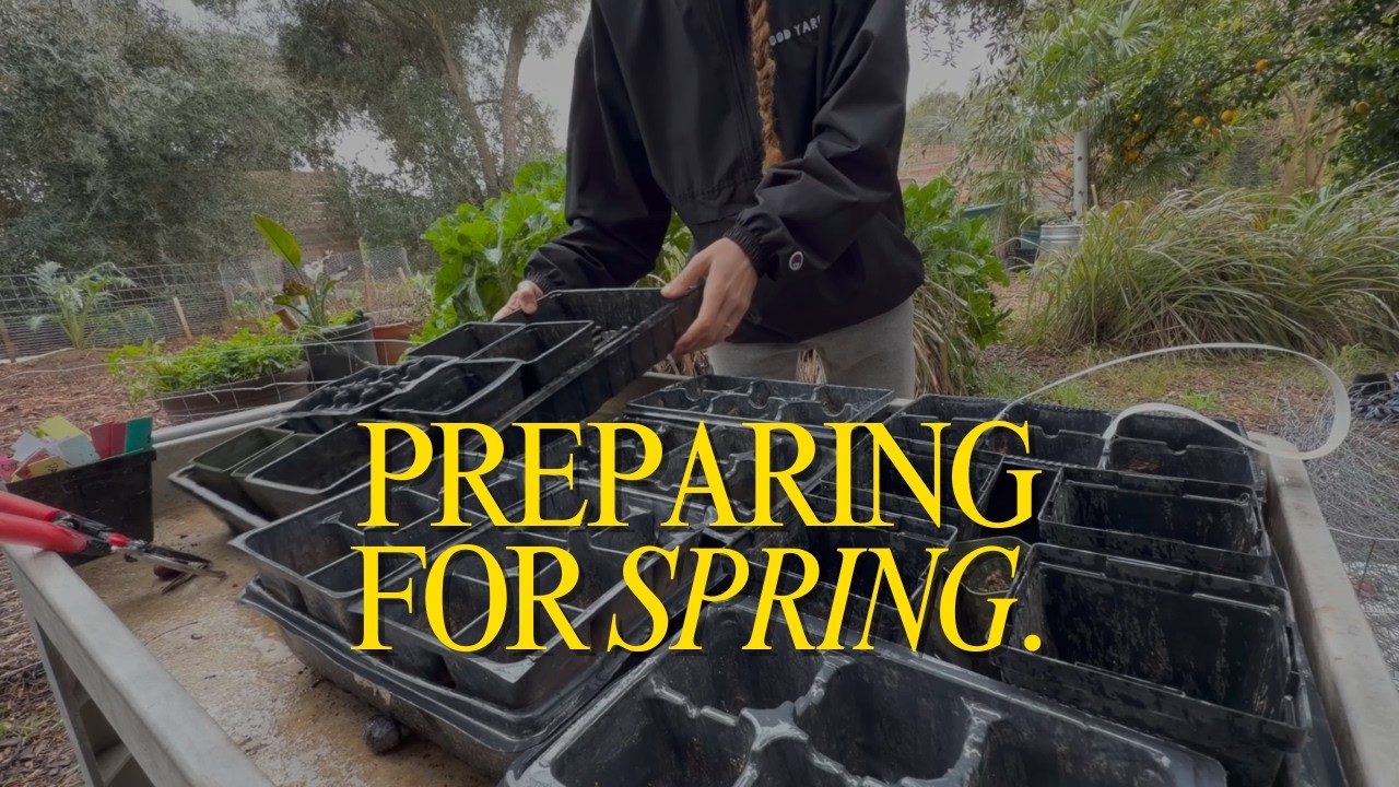 Rainy Garden Reset | Cleaning Seed Trays for Spring (ASMR Homestead Vlog)