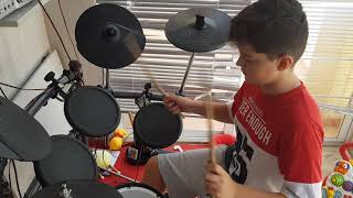 Video thumbnail of "Los Rebeldes - Rock ola blues - (drum cover)"