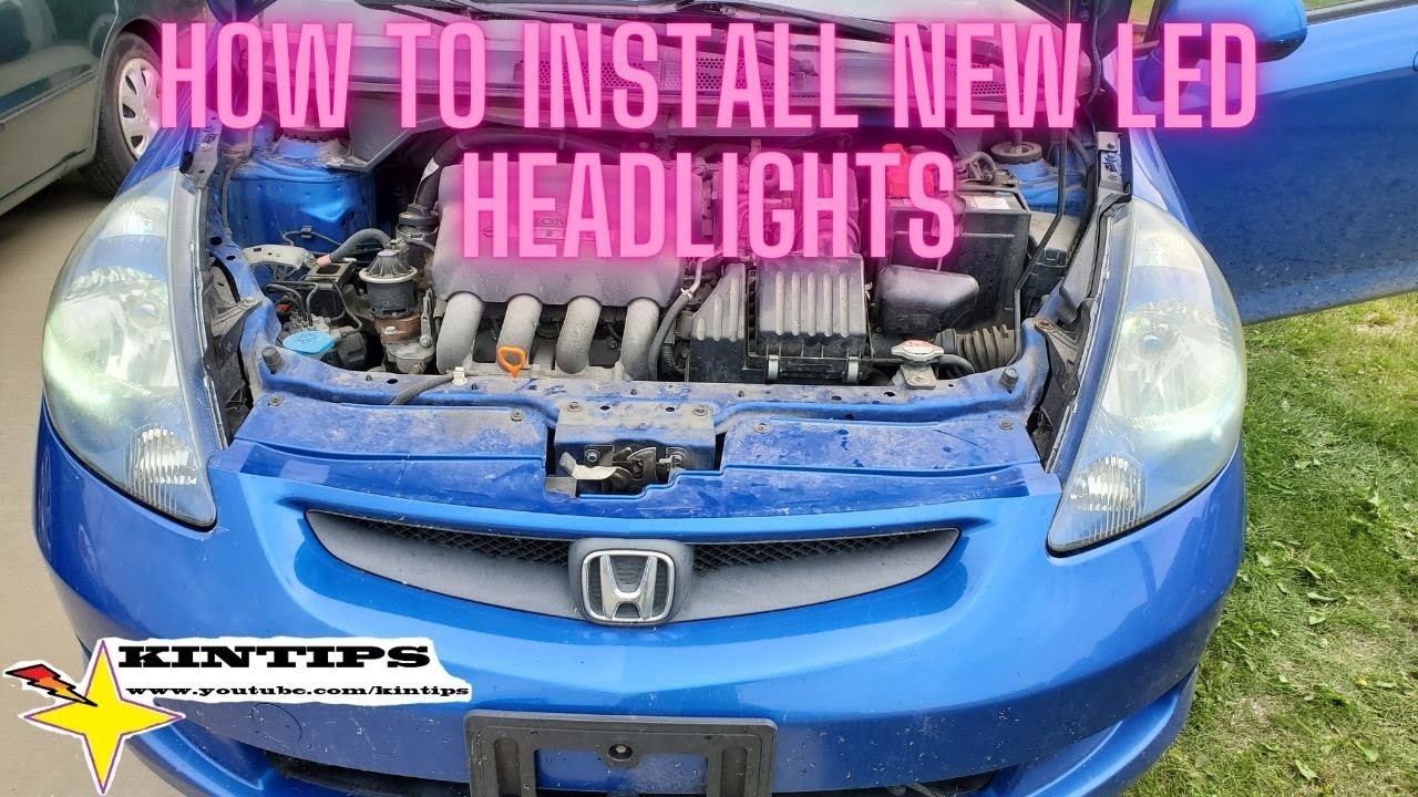 How To install NEW LED Fahren Forscher LED Lighting  headlights on a 2007 Honda Fit