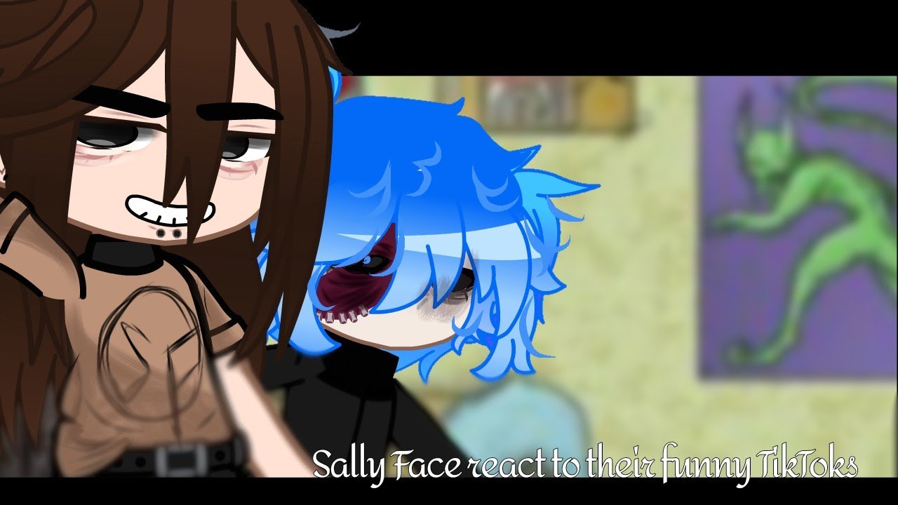 Sally face react to their funny tiktoks||Major cringe 💀|| Gacha club ...