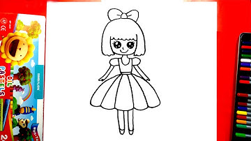 Cách vẽ công chúa đơn giản dễ nhất - Vẽ tranh công chúa