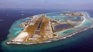 Landing in Male Airport, Maldives - Aerial View of Maldives
