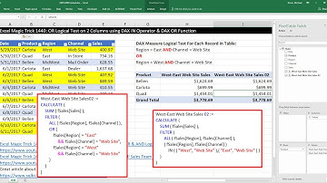 Excel Magic Trick 1440: OR Logical Test on 2 Columns using DAX IN Operator & DAX OR Function