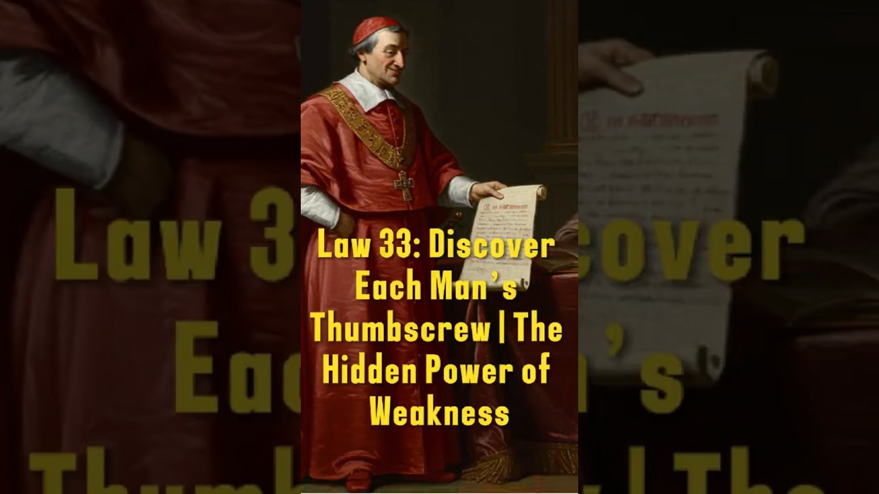 Law 33: Discover Each Man’s Thumbscrew | The Hidden Power of Weakness
