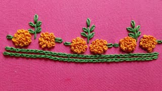 very easy Hand embroidery border design for dress / border design embroidery pattern