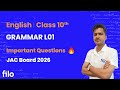 JAC Board 2026 | Class 10 English | Grammar Lec. 01 | Important Questions Explanation