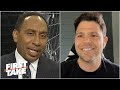 Stephen A. and actor Jerry Ferrara celebrate the Knicks' first playoff win since 2013 | First Take