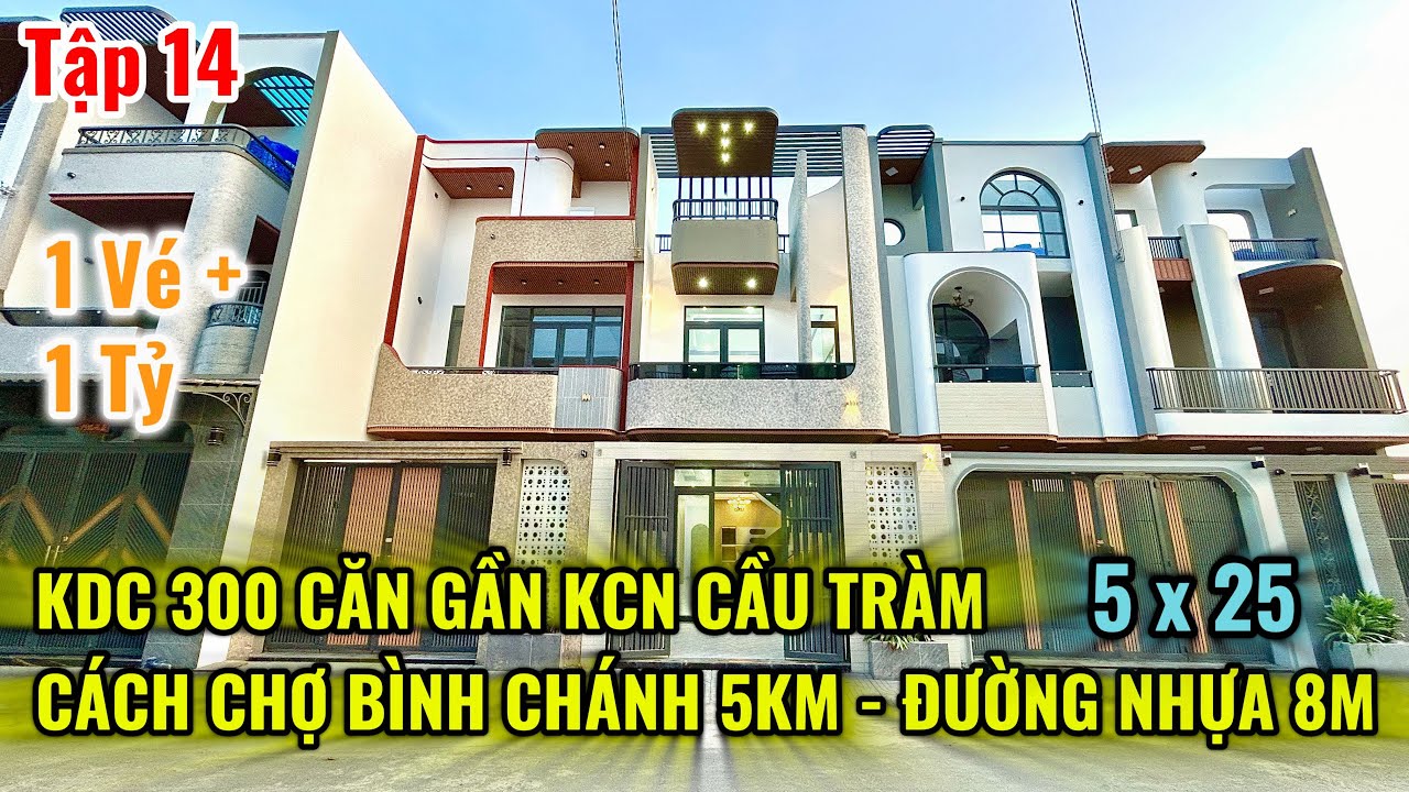 Bán Nhà KDC Cầu Tràm gần Chợ Bình Chánh,Đường Nhựa 8m 3PN 3Wc 5mx25m | TT 1 Tỷ nhận nhà | Thành Công