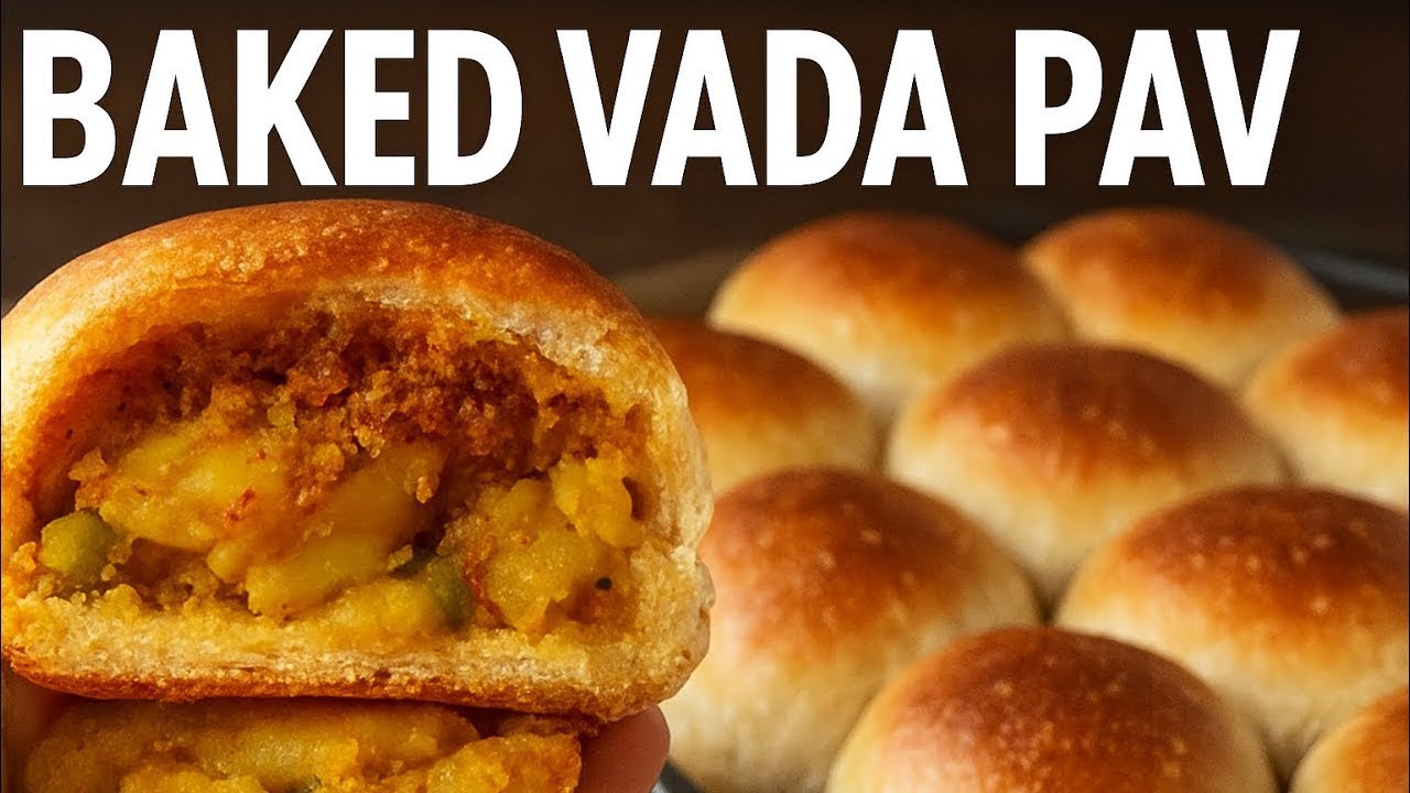 Healthy Baked Vada Pav Recipe 🥯| No Fry Vada Pav l Stuffed Bread | Soft, Cheesy Homemade Vada Pav