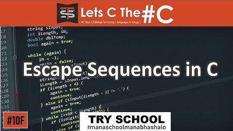 Escape Sequences in C | C programming tutorial in Telugu | C Programming | C #Tutorial