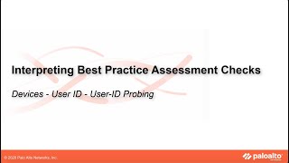 User ID - User ID Probing - Interpreting BPA Checks - Devices
