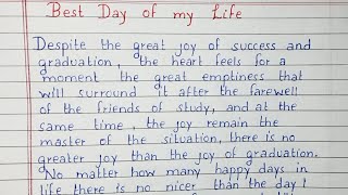 the best day of my life essay sample