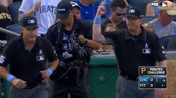 CHC@PIT: Frazier, Mercer turn two after review