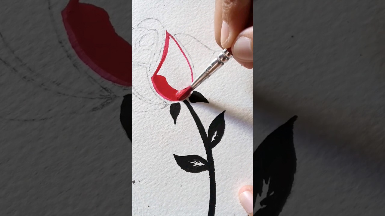 Creative Red Rose Painting 