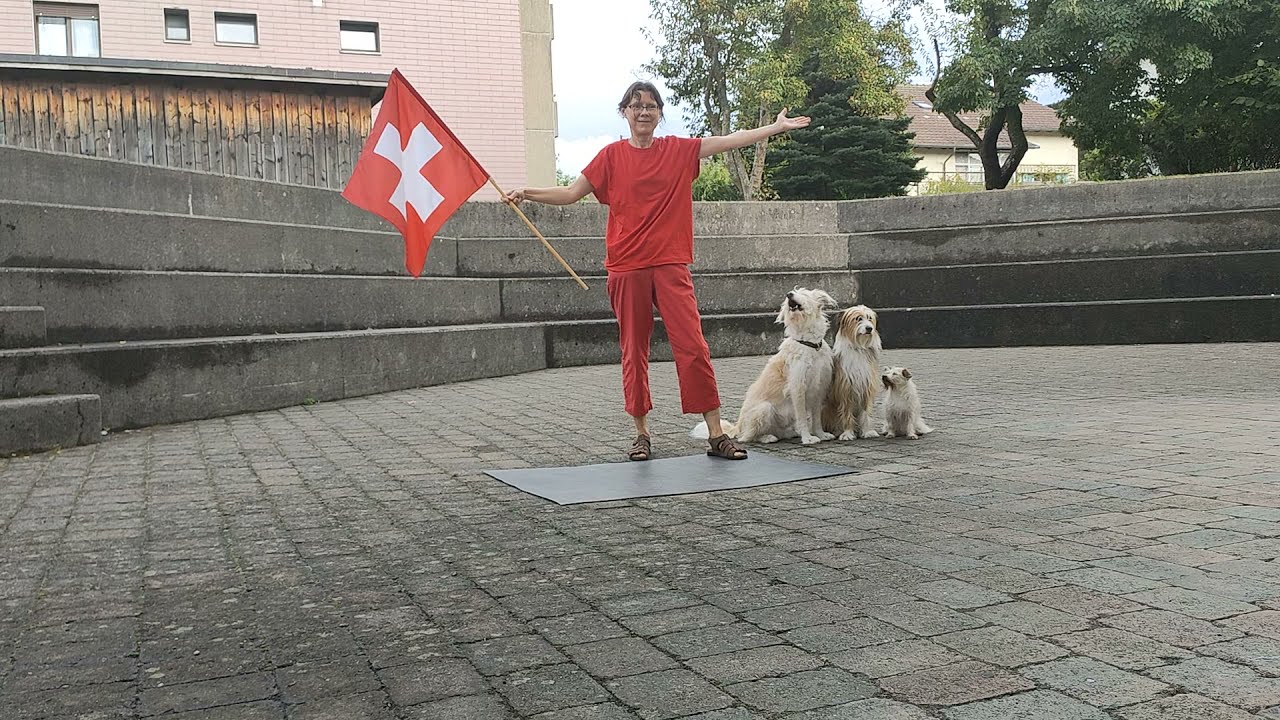 Hundetanz zu 1. August von Andrew Bond (www.andrewbond.ch) mit Taro, Rosi und Lino 2021