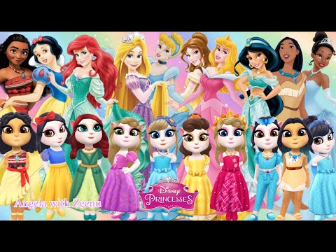 🌈 My Talking Angela 💖 ➕ Disney princess 👑 ✨️ // Cinderella, Aurora, Bella, Ariel, Tiana // Cosplay