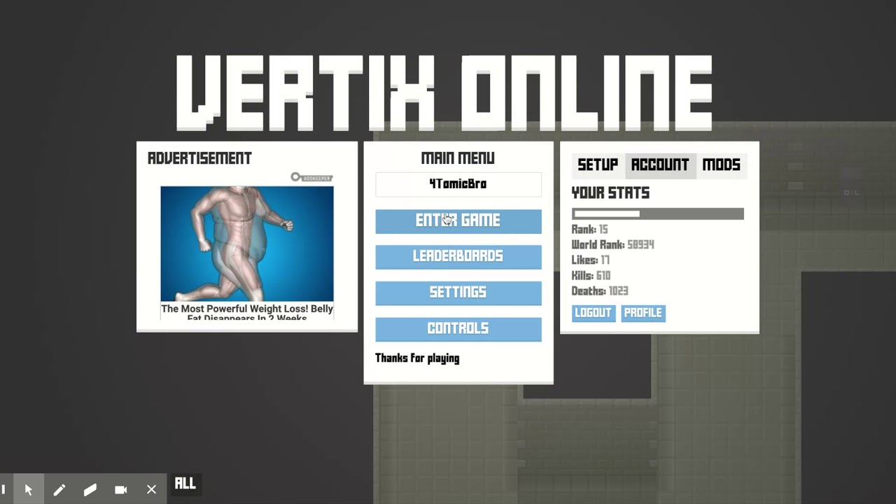 Playing Vertix.io