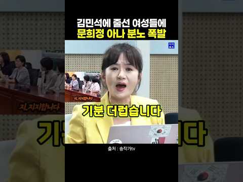 <strong>김민석에</strong> 줄 선 전현직 여성 시도의원들에 문희정 아나 분노 폭발