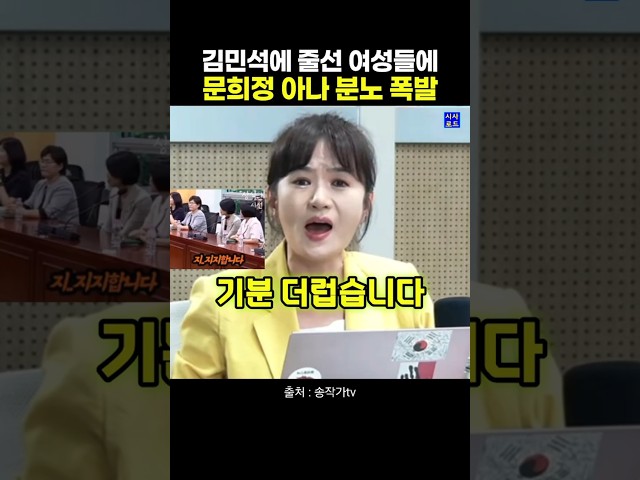 김민석에 줄 선 전현직 여성 시도의원들에 문희정 아나 분노 폭발